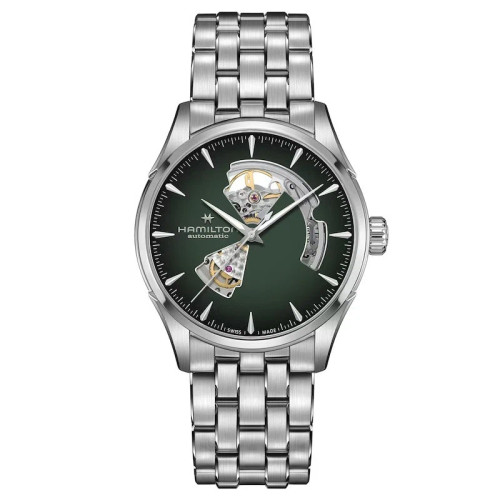 Hamilton Jazzmaster Open Heart 42mm Green Dial Steel Men's Watch
