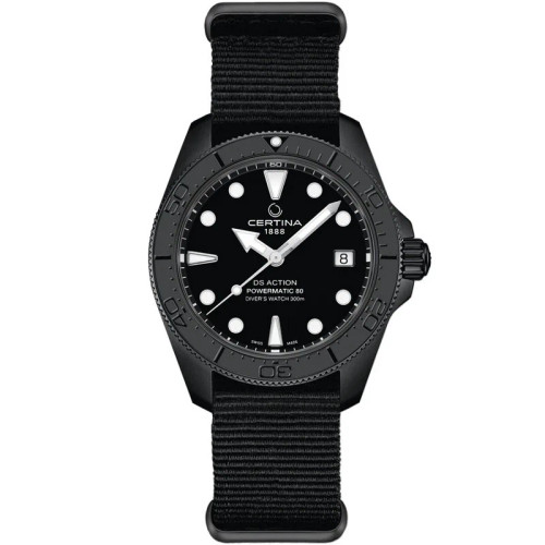 Certina DS Action Diver 38mm Powermatic 80 Black Dial Men's Watch