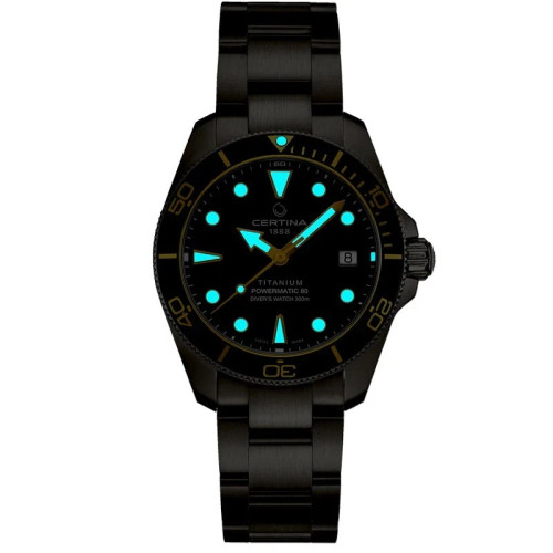 Certina DS Action Diver 38mm Powermatic 80 Black Dial Men's Watch
