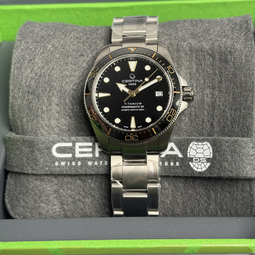 Certina DS Action Diver 38mm Automatic 38mm Black Dial PVD Men's Watch C0488074405100