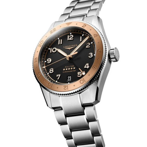 Longines Spirit Zulu Time 1925 39mm Black Dial Steel Men's Watch