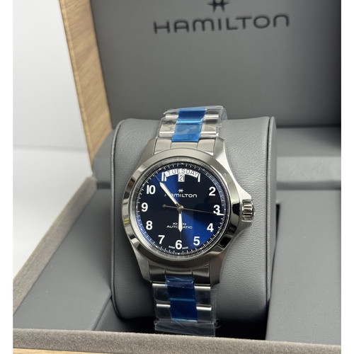 Hamilton Khaki Field King 40mm Blue Dial Stainless Steel Bracelet Men's Watch H64475140