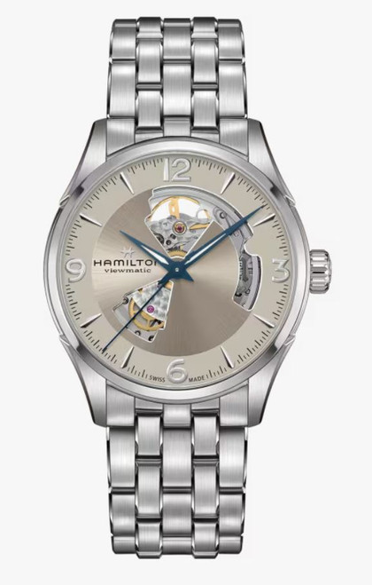 Hamilton Jazzmaster Open Heart 42mm Beige Dial Brown  Stainless steel Strap Men's Watch H32705121