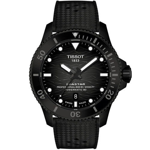 Tissot Seastar 2000 Powermatic 80 44mm Grey Dial Men's Watch T1209073705100