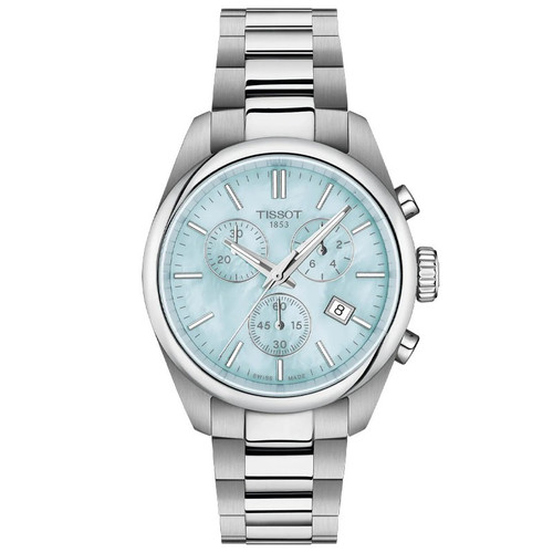 Tissot PR 100 Chronograph 36mm Blue Mother-of-Pearl Dial Women's Watch T1502171113100