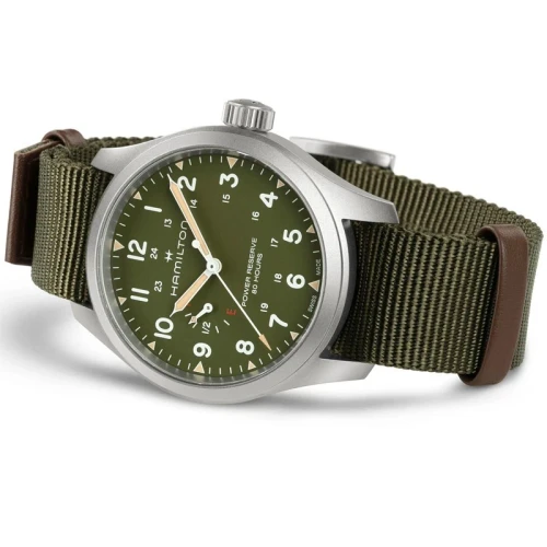 Hamilton Khaki Field Power Reserve 40mm Green Dial NATO Men's Mechanical Watch H69509960