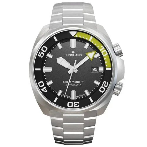 Junghans Aquaris Diver 46.9mm Grey Green Men's Automatic Dive Watch 27/4267.44