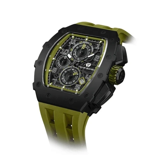 TSAR BOMBA Elemental 43mm Olive Green Dial Men's Quartz Chronograph TB8204Q-38