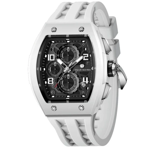 TSAR BOMBA Elemental Bioceramic 45mm Black Dial Men's Bioceramic Quartz Chronograph TB8224B-01