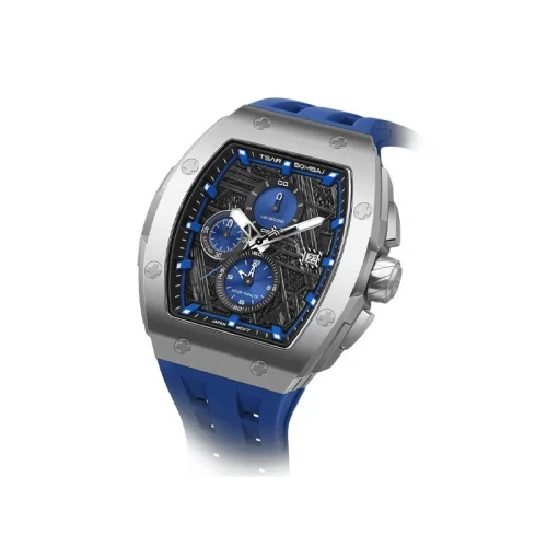 TSAR BOMBA Elemental II 46mm Blue Dial Men's Quartz Sports Watch TB8211QII-09