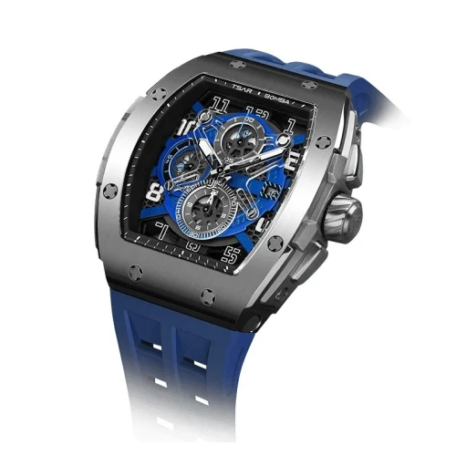 TSAR BOMBA Elemental II 46mm Blue Dial Men's Quartz Sports Watch TB8211Q-03