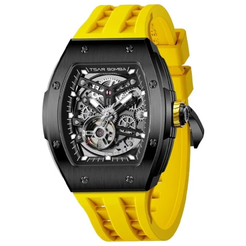 TSAR BOMBA Elemental Skeleton 45mm Black Skeleton Dial Men's Automatic Skeleton Watch TB8228A-05