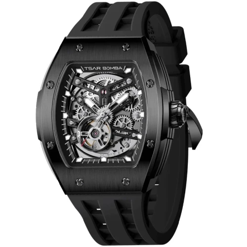 TSAR BOMBA Elemental Skeleton 45mm Black Skeleton Dial Men's Automatic Skeleton Watch TB8228A-03