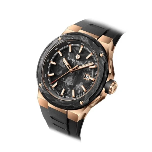 TSAR BOMBA Electron Carbon-X II 45mm Black Carbon Fiber Dial Men's Carbon Automatic Sports Watch TB8230-03