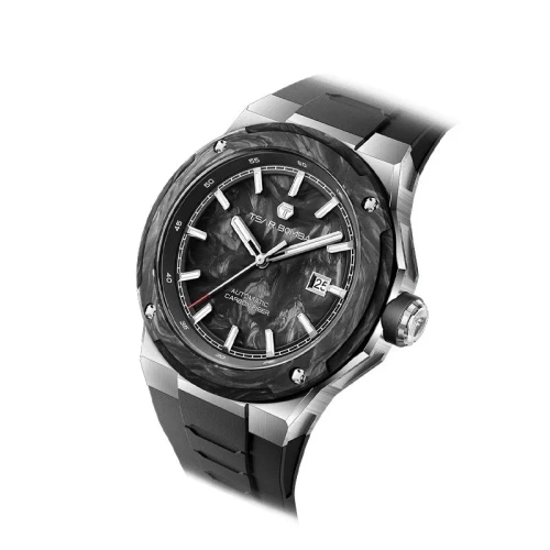 TSAR BOMBA Electron Carbon-X II 45mm Black Carbon Fiber Dial Men's Carbon Automatic Sports Watch TB8230-01