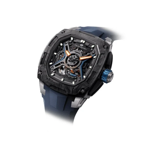 TSAR BOMBA Dark Matter 5 43mm Blue Skeleton Dial Men's Carbon Automatic Skeleton Watch TB8605-02