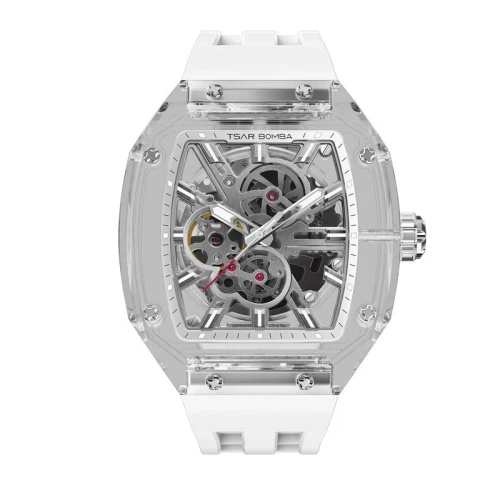 TSAR BOMBA Light Matter 45mm Skeleton Dial Men's Transparent Automatic Skeleton Watch TB8223(1+1)-01