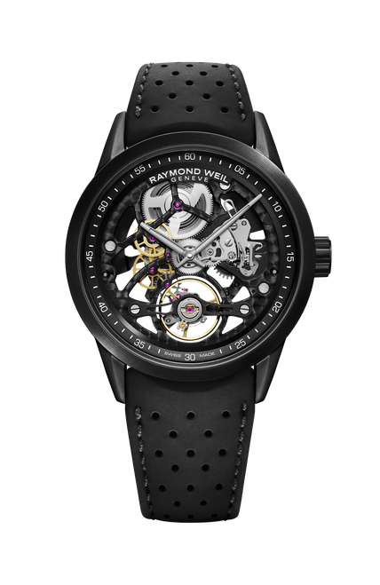 Raymond Weil Freelancer RW1212 Skeleton 42mm Black Men's Automatic Watch 2785-BKR-20000