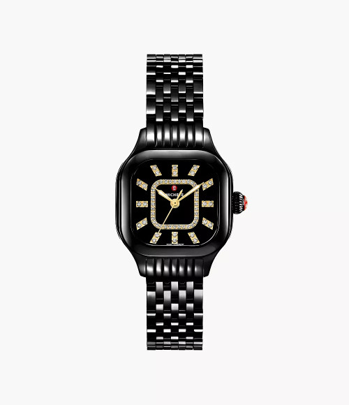 MICHELE Meggie Noir 29mm Diamond Black Dial Women's Watch MWW33B000019