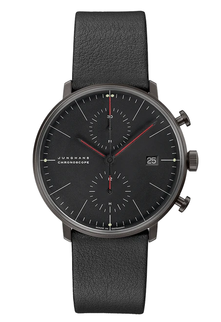 Junghans Max Bill Chronoscope Bauhaus 40mm Matte Black Dial Men's Chronograph Watch 27/4409.02