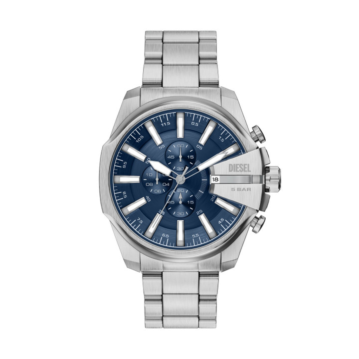 Diesel Mega Chief Slim 48mm Blue Dial Men's Quartz Chronograph Watch DZ4721