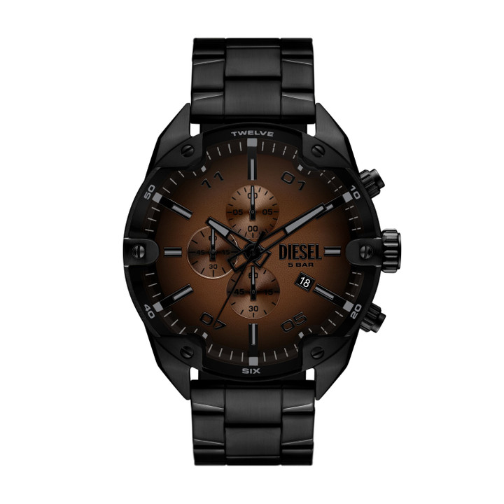 Diesel Spiked 49mm Brown Dial Men's Quartz Chronograph Watch DZ4691