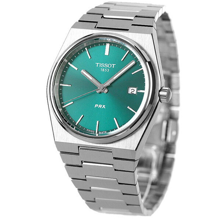 Tissot PRX Quartz 40mm × 39.5mm Green Dial Steel Men's Watch T1374101109100