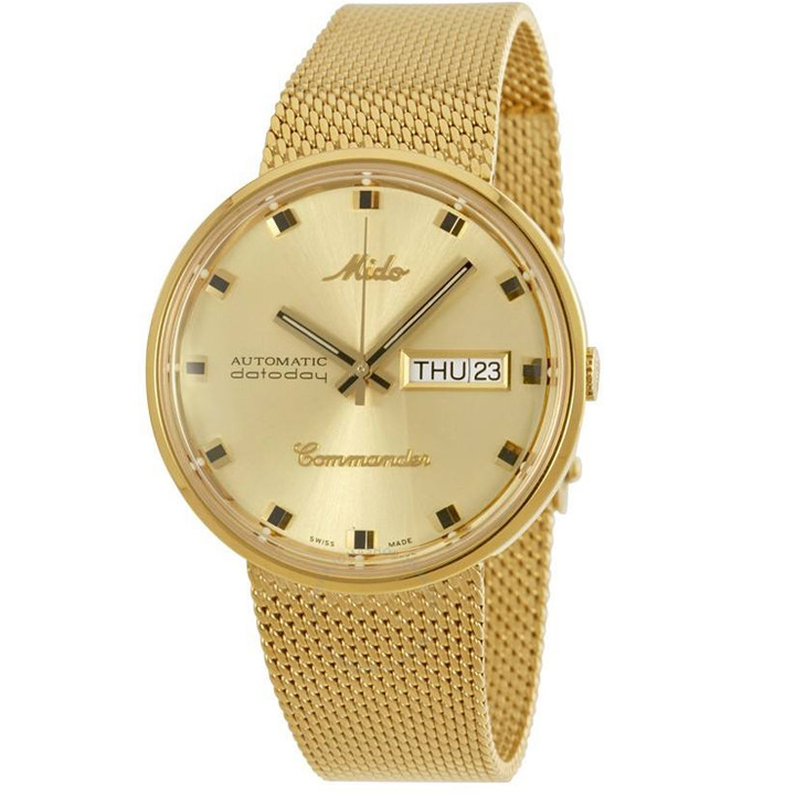Mido Commander Automatic 37mm Yelow Gold-Tone Dial Steel Men's Watch M842932213