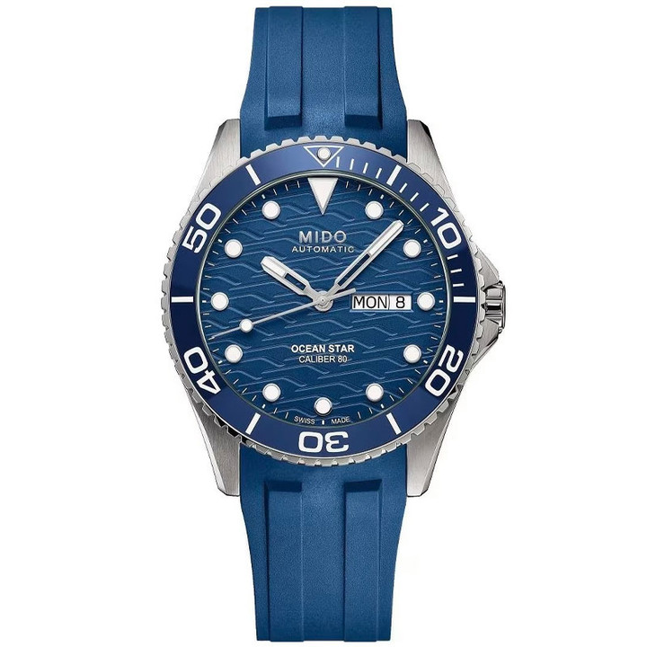 Mido Ocean Star Automatic 42.50mm Blue Dial Rubber Men's Watch M0424301704100