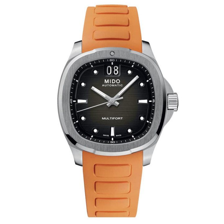 Multifort TV Big Date Grey Dial Orange Strap Men's Watch M0495261708100