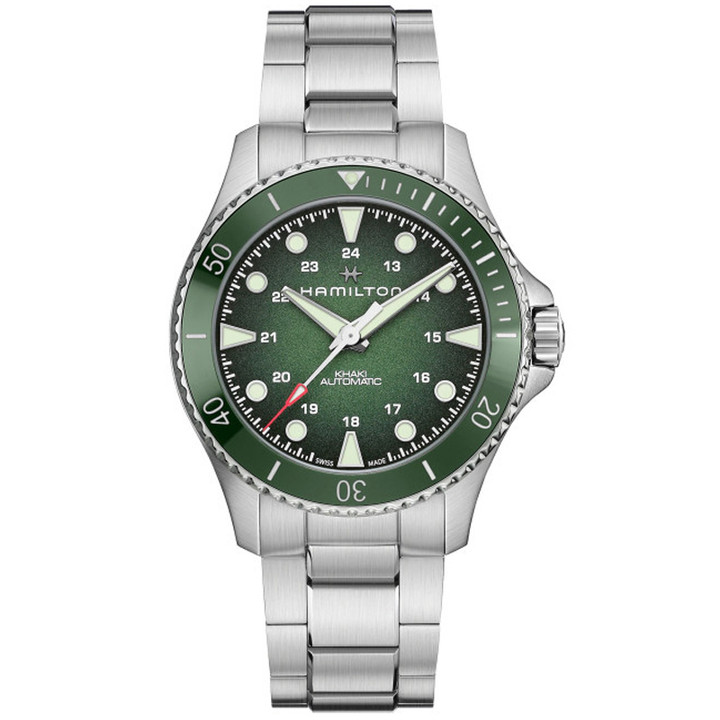 Hamilton Khaki Navy Scuba Auto Green Dial Steel Men's Watch H82525160