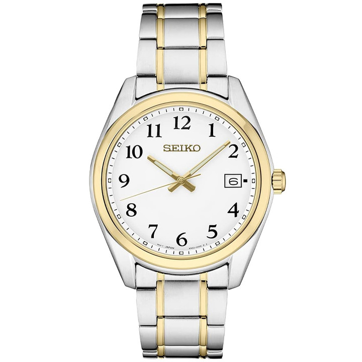 Seiko Quartz 40.2mm White Dial Steel Men's Watch SUR460
