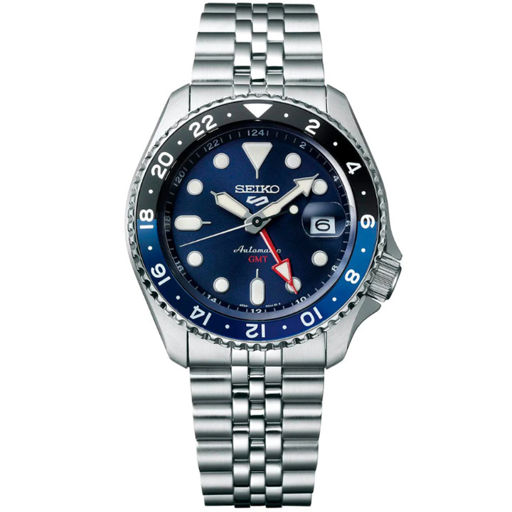 Seiko 5 Sports GMT Automatic 42.5mm Blue Dial Steel Men's Watch SSK003