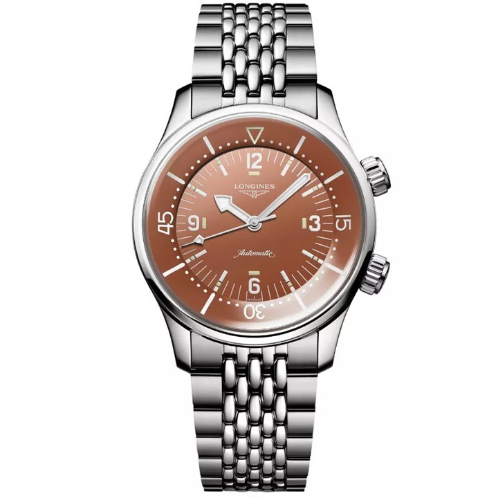 New Longines Legend Diver 39mm Terracotta Dial Steel Men's Watch