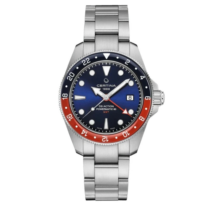 Certina DS Action GMT Powermatic 80 41mm Blue-Red Men's Watch