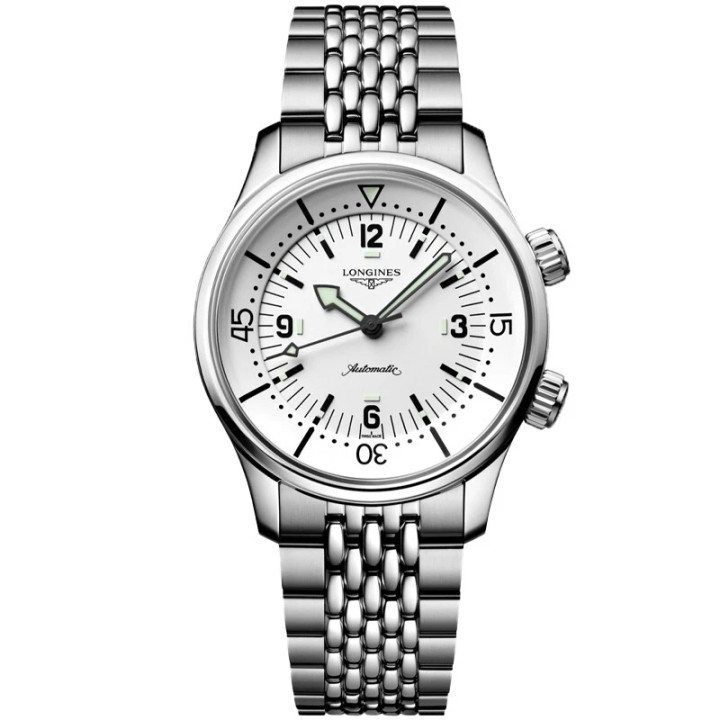Longines Legend Diver 39mm White Dial Steel Men's Watch