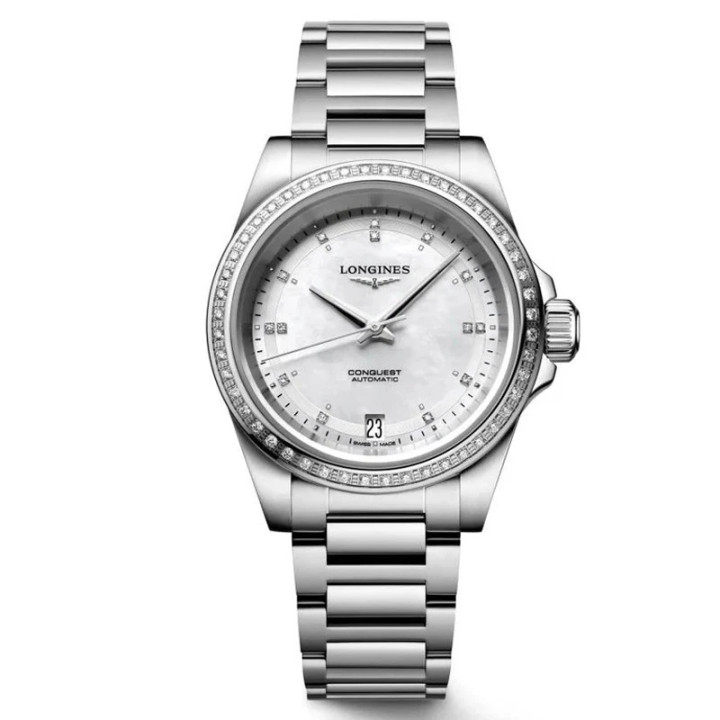 Longines Conquest 34mm White MOP Dial Women's Watch