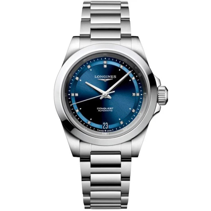 Longines Conquest Diamond Automatic 34mm Blue Dial Women's Watch