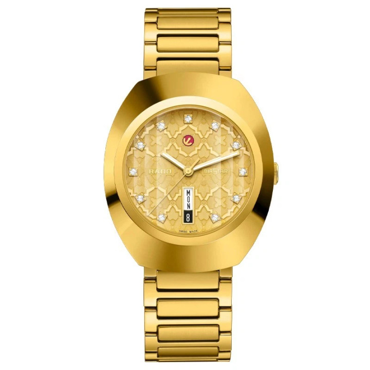 Rado DiaStar Original 38mm Yellow Gold Mosaic Dial Men's Watch R12161263
