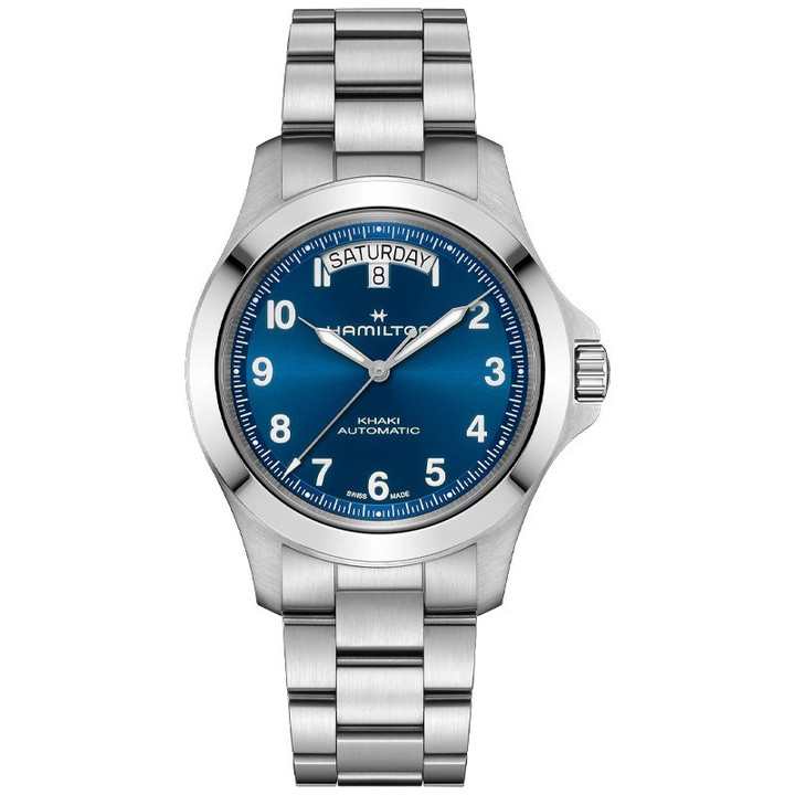 Hamilton Khaki Field King 40mm Blue Dial Stainless Steel Bracelet Men's Watch H64475140