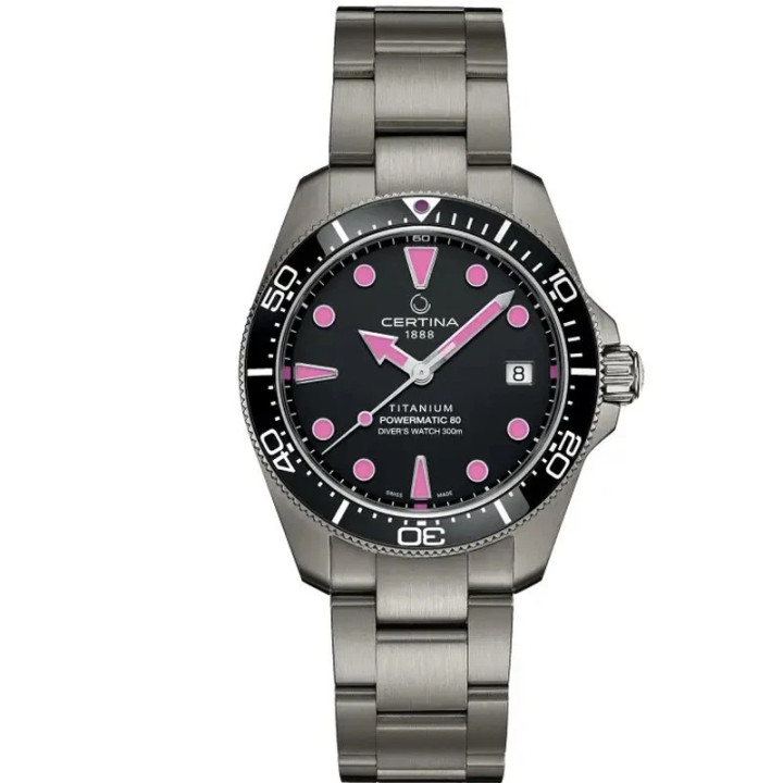 Certina DS Action Diver 38mm Titanium Black Dial Men's Watch C0488074405101