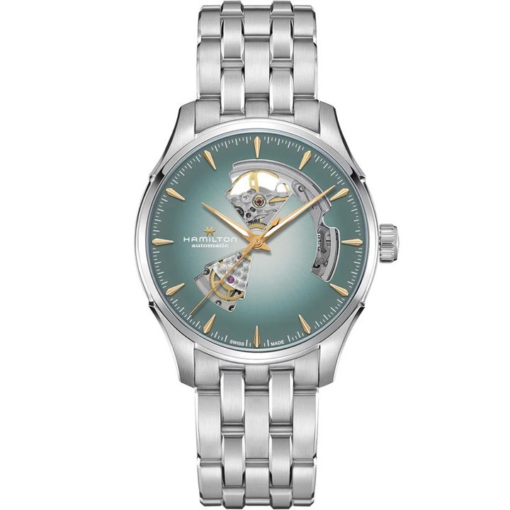 Hamilton Jazzmaster Open Heart Auto 40mm Smoky Turquoise Dial Steel Men's Watch H32675141