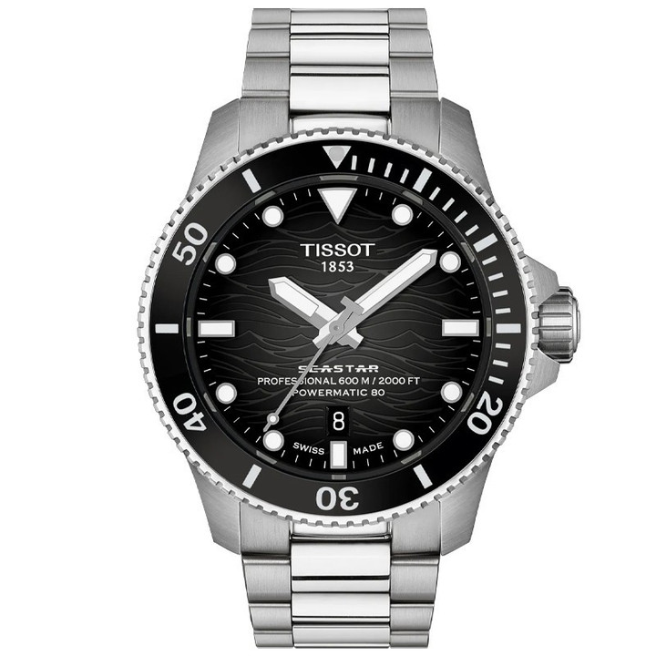 Tissot Seastar 2000 Powermatic 80 44mm Grey Dial Men's Watch T1209071105100