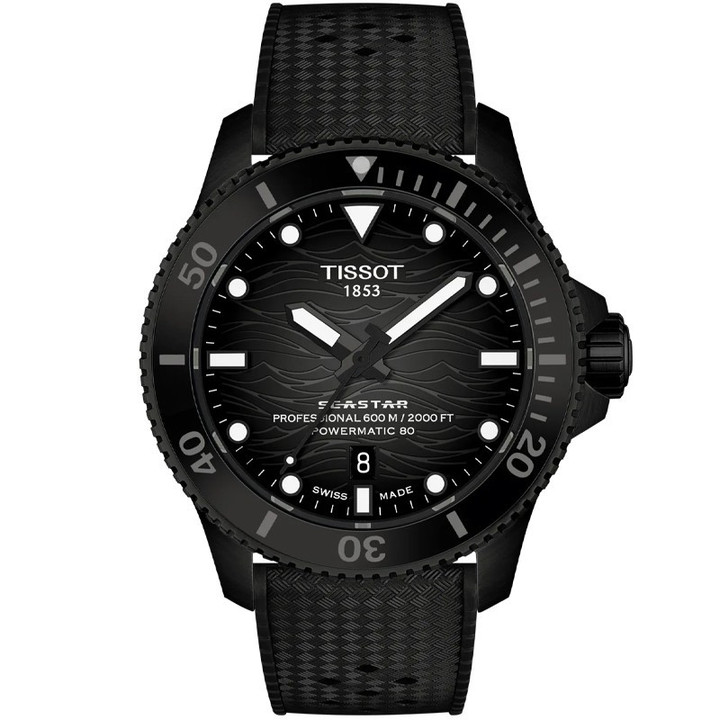 Tissot Seastar 2000 Powermatic 80 44mm Grey Dial Men's Watch T1209073705100