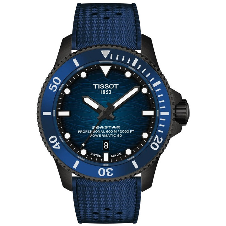 Tissot Seastar 2000 Powermatic 80 44mm Blue Dial Men's Watch T1209073704100
