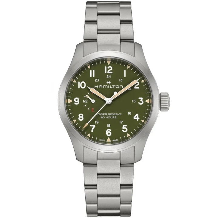 Hamilton Khaki Field Power Reserve 40mm Green Dial Steel Men's Watch H69509160