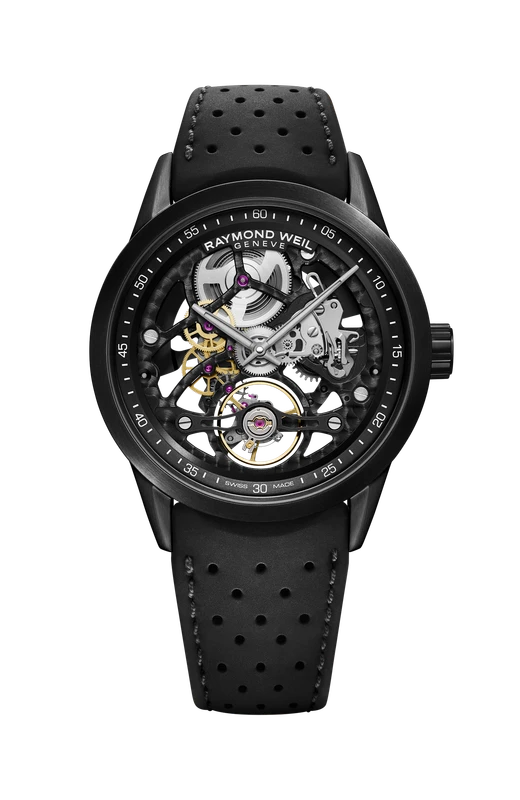 Raymond Weil Freelancer RW1212 Skeleton 42mm Black Men's Automatic Watch 2785-BKR-20000