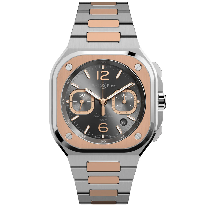 Bell & Ross BR 05 42mm Auto Black 18K Rose Gold Men's Watch BR05C-RTH-STPG