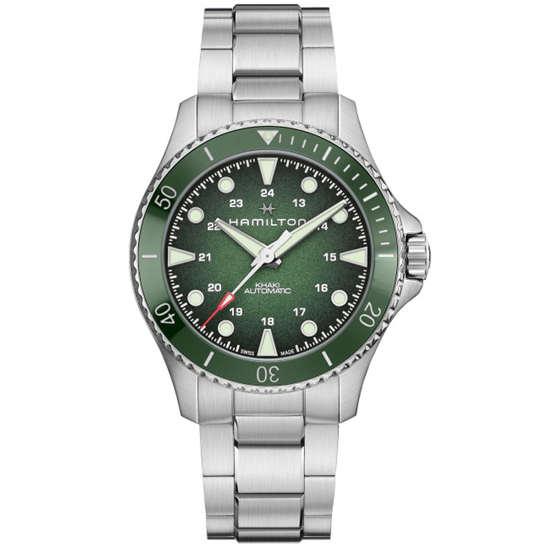 Hamilton Khaki Navy Scuba Auto 43mm Green Dial Green Ceramic Bezel Bracelet H82525160