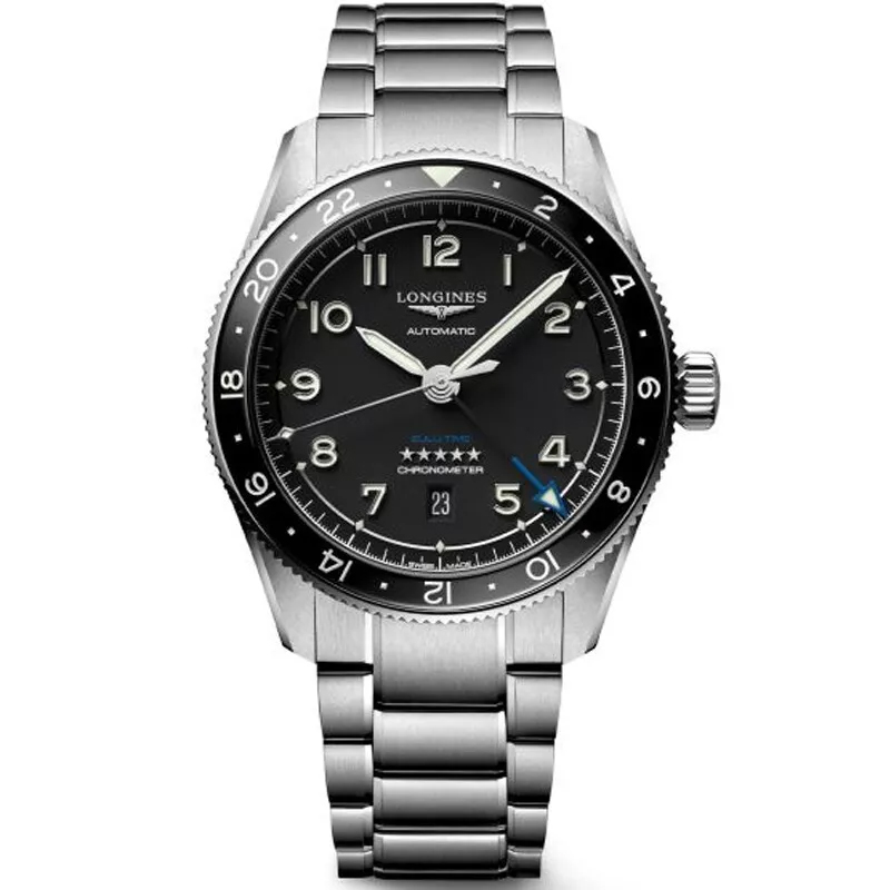 Longines Spirit Zulu Time 42mm Black Dial Steel Men's Watch L38124536